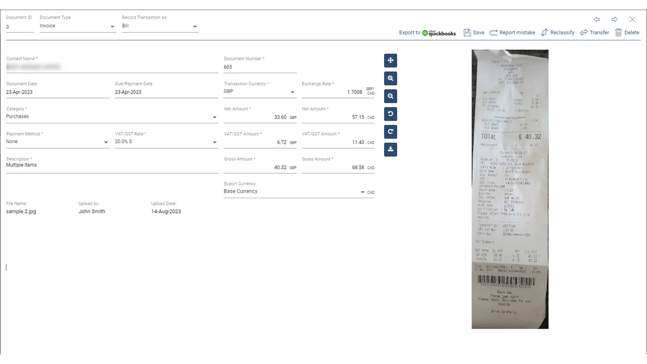 screenshot of Receipt Bot
